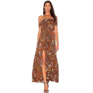 CLAYTON Margaret Floral Off Shoulder Fall Autumn Maxi Dress S